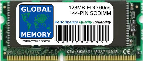 128MB EDO 60ns 144-PIN SODIMM MEMORY RAM FOR ACER LAPTOPS/NOTEBOOKS
